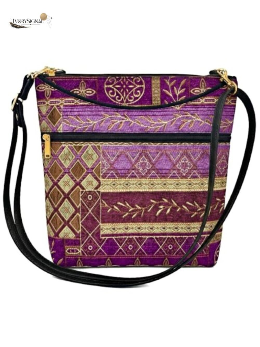 Vegan Tapestry Crossbody Bag with Adjustable Strap Handmade USA Women's Purse